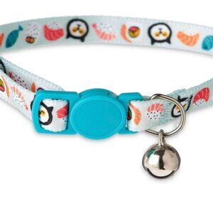Vibrant Life, Sushi Breakaway Fashion Cat Collar, Blue, One Size Fits Most